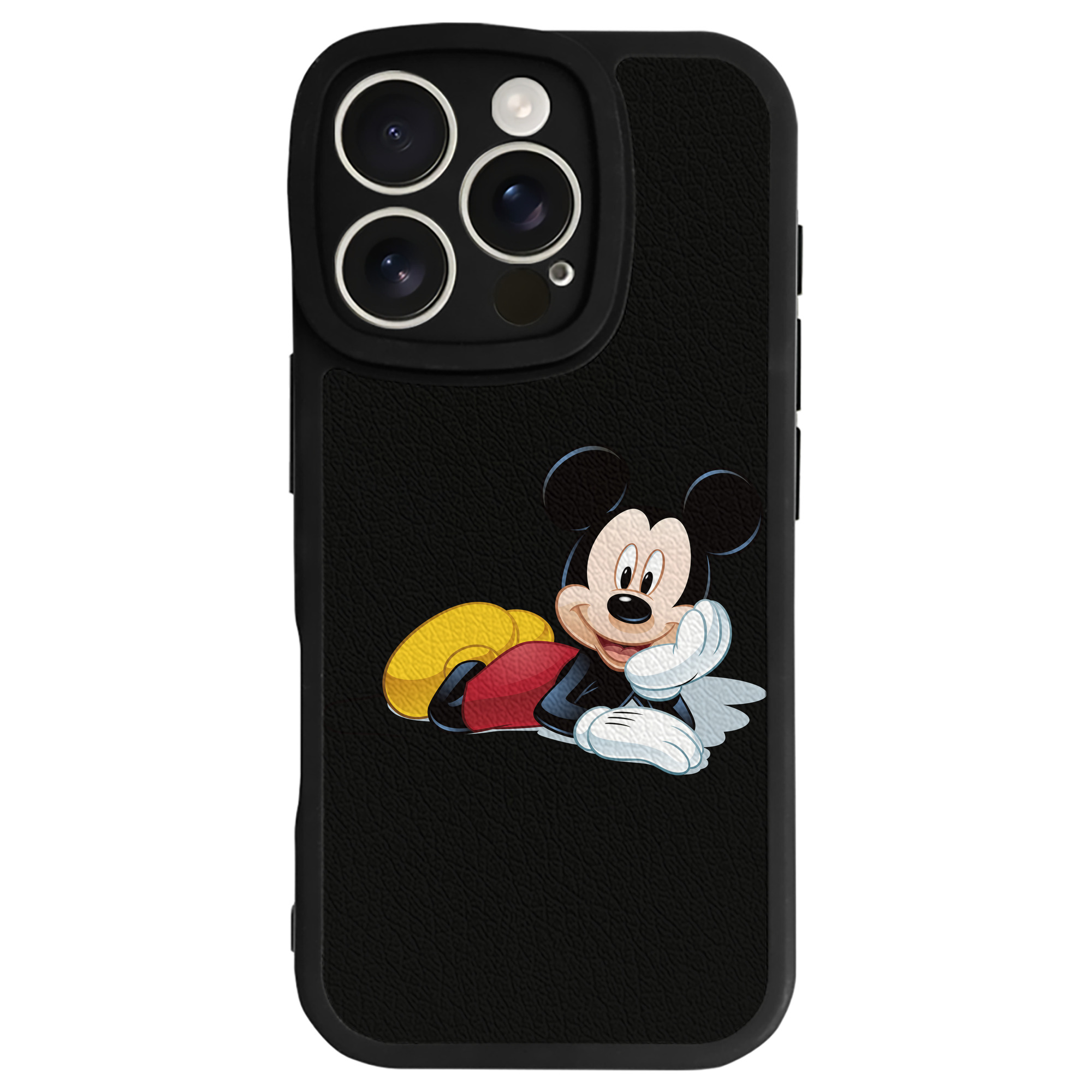 （画像用） ミッキーマウス Mickey Mouse 【iPhone 16シリーズ対応】シリコンスマホケース（レザー調） 材質：シリコン